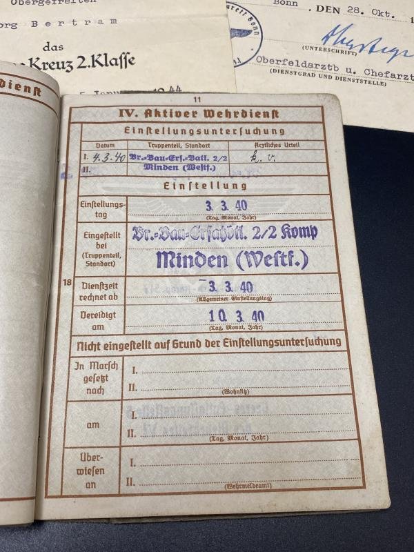 German Army Wehrpass Obergefreiter Georg Bertram 3rd ID & Citations — image 4