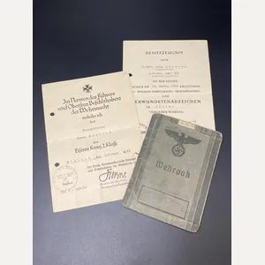 German Army Wehrpass Obergefreiter Georg Bertram 3rd ID & Citations