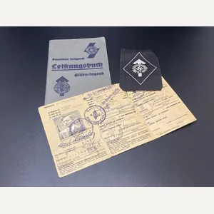 HJ Fuhrerausweis Leonhard Schirmer With Leistungsbuch & Woven Silver Proficiency …