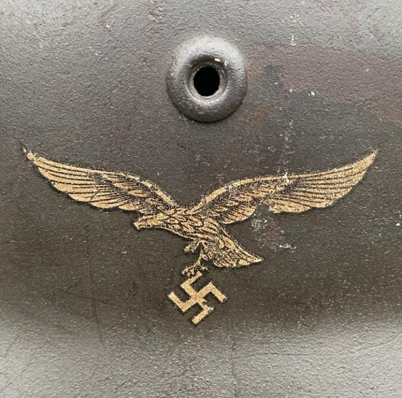 Luftwaffe Single Decal M40 Helmet Q66 With Liner — image 3