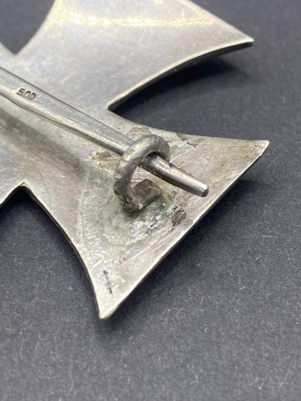 WW1 Iron Cross First Class Silver Frame Marked 800 Vaulted Variant — image 5