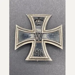 WW1 Iron Cross First Class Silver Frame Marked 800 Vaulted …