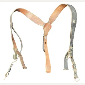 German Army Black Leather Y Straps 1942 Dated