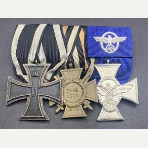 WW1 German Medal Bar With Third Reich 18 Year Police …