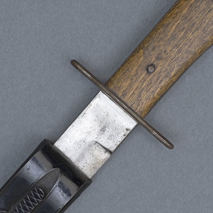 JOJ43 Wooden handled boot knife with spring loaded scabbard clip — image 7