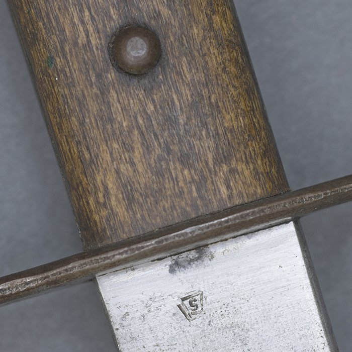 JOJ43 Wooden handled boot knife with spring loaded scabbard clip — image 8