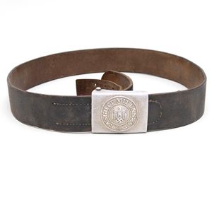 HZ30 Heer EM leather belt with two piece aluminum buckle