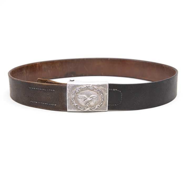 FWI3 Luftwaffe EM brown leather belt with aluminum buckle — image 2