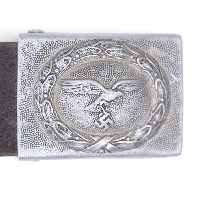 FWI3 Luftwaffe EM brown leather belt with aluminum buckle — image 7