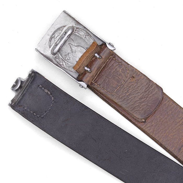 FWI3 Luftwaffe EM brown leather belt with aluminum buckle — image 8
