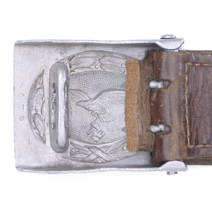 FWI3 Luftwaffe EM brown leather belt with aluminum buckle — image 9