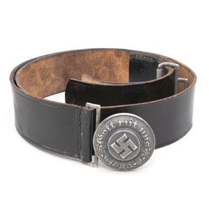 USJ97 Feuerwehr officers buckle with black leather belt