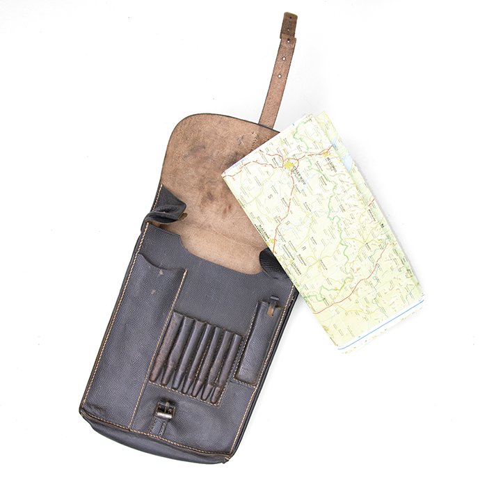 FWI4 Service used black leather map case with map — image 2