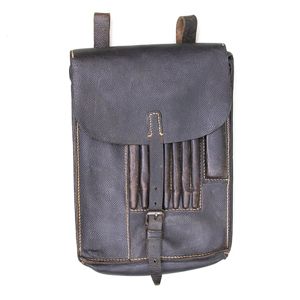 FWI4 Service used black leather map case with map