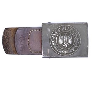 HKU18 '41 dated field grey painted steel Heer EM belt …