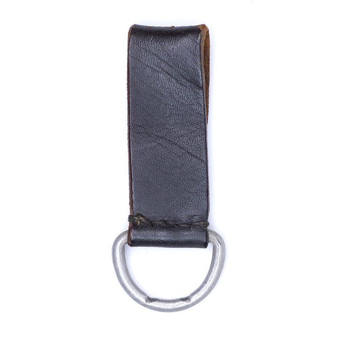 MP5018 Single black leather equipment belt loop with D-ring — image 2