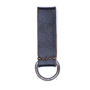 MP5019 Single black leather equipment belt loop with D-ring