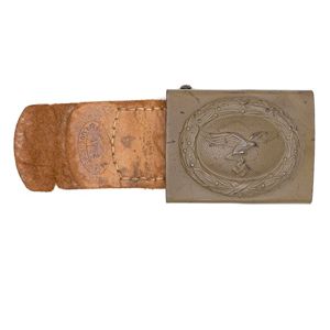 SBH16 Luftwaffe tropical EM belt buckle with leather tab