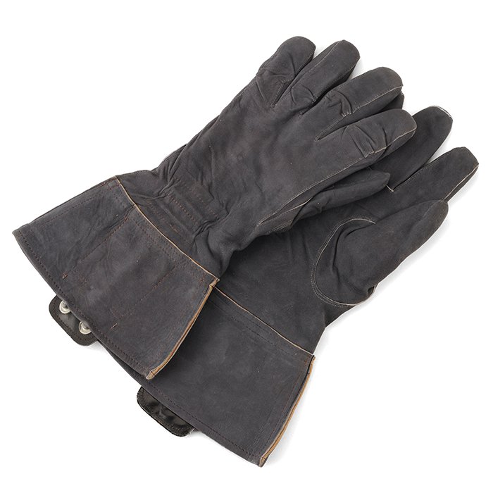 ACZ159 Luftwaffe issue electrically heated blue grey suede flight gauntlets — image 4
