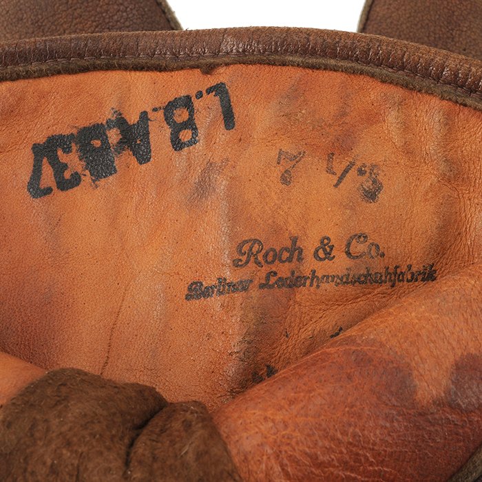 ACZ158 Luftwaffe issue brown leather flight gauntlets — image 5