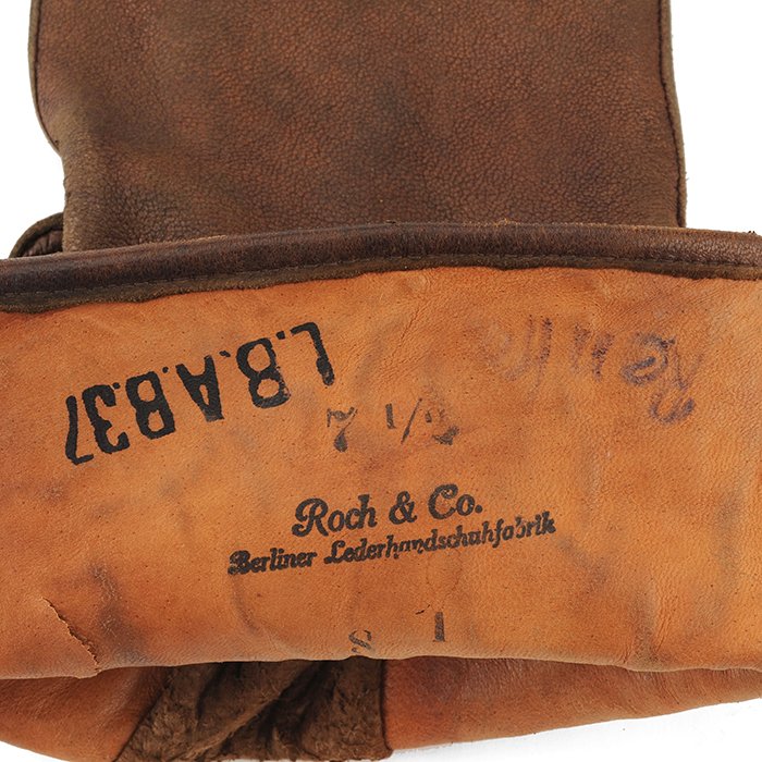 ACZ158 Luftwaffe issue brown leather flight gauntlets — image 7