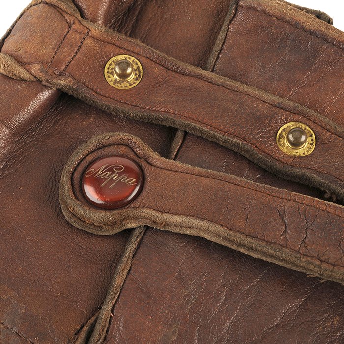 ACZ158 Luftwaffe issue brown leather flight gauntlets — image 8