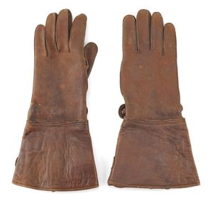 ACZ158 Luftwaffe issue brown leather flight gauntlets
