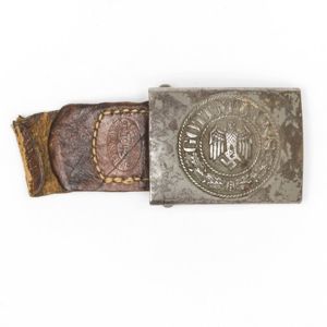 XMA4 JFS made Heer EM belt buckle with leather tab