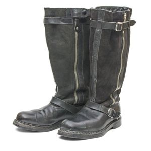 FCA12 Excellent Luftwaffe black suede/smooth leather flight boots