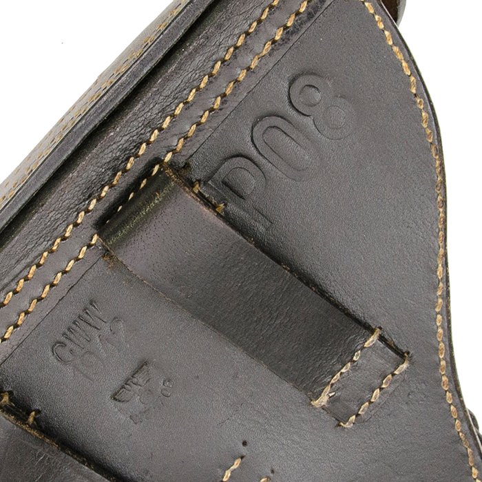 MP4008 Excellent black leather hard shell P08 holster — image 7