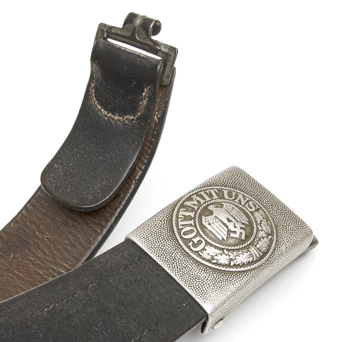 MP4010 Heer EM black leather belt with aluminum buckle — image 6