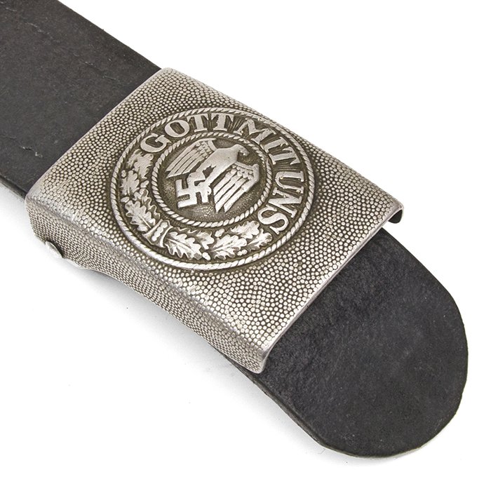 MP4010 Heer EM black leather belt with aluminum buckle — image 7