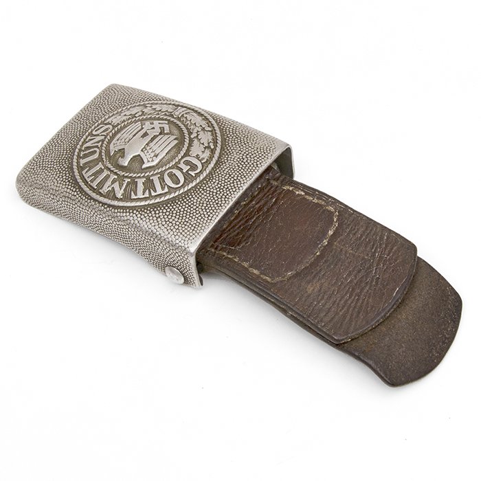 MP4010 Heer EM black leather belt with aluminum buckle — image 8