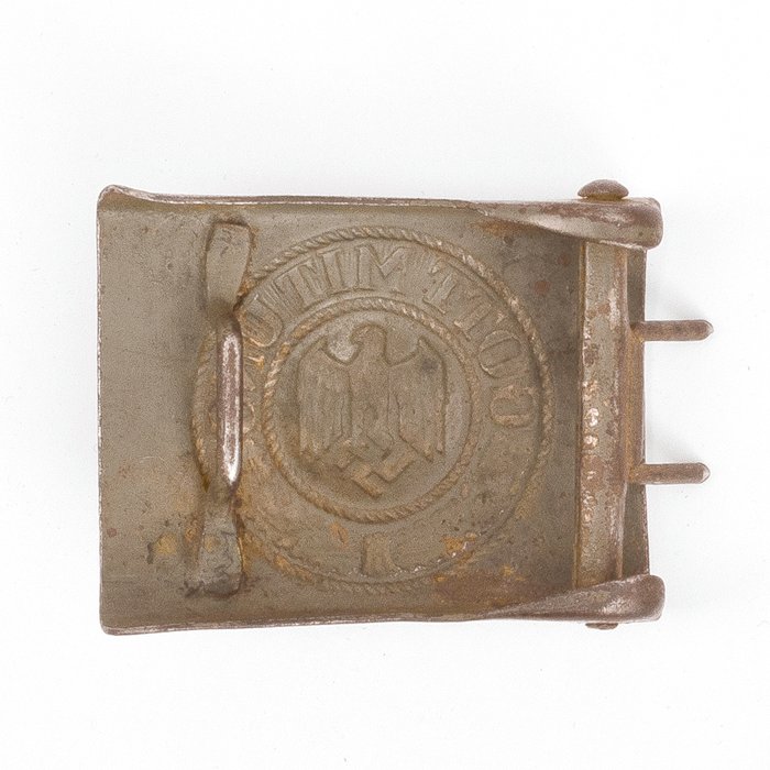 PEA18 Named Heer EM painted steel buckle and black leather belt — image 6