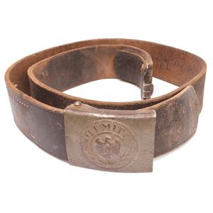 PEA18 Named Heer EM painted steel buckle and black leather …