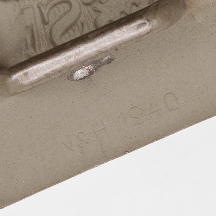 PEA12 Field grey painted Heer EM belt buckle with leather tab — image 7