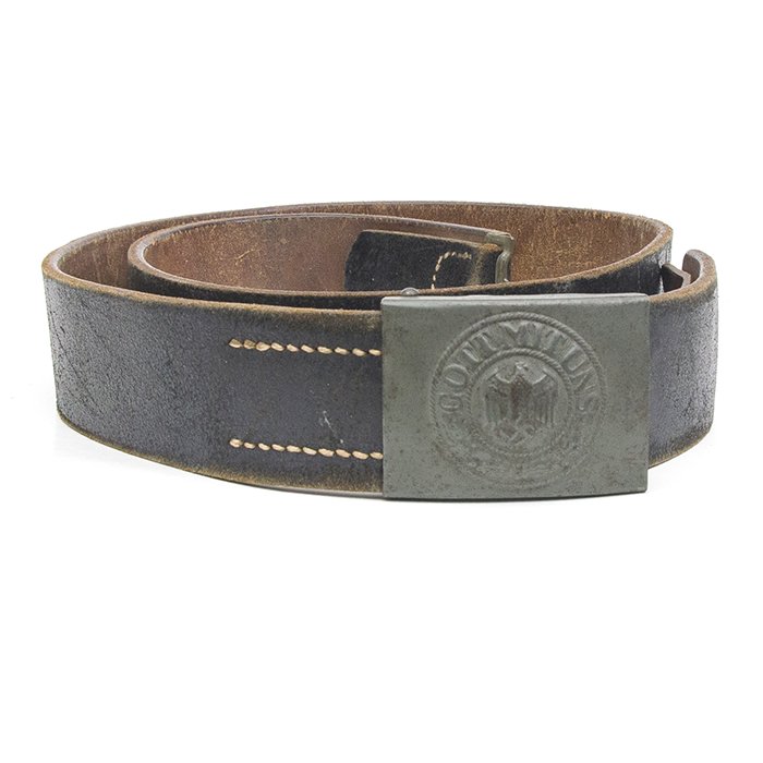 ALG1 Heer EM painted steel buckle and black leather belt — image 2
