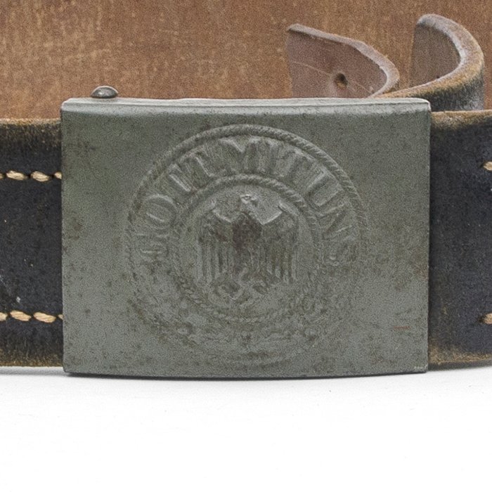 ALG1 Heer EM painted steel buckle and black leather belt — image 3