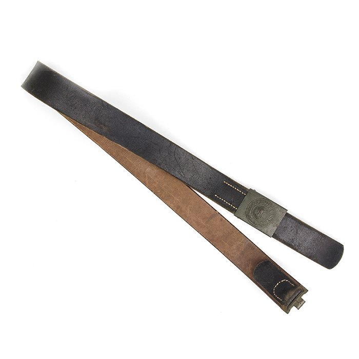 ALG1 Heer EM painted steel buckle and black leather belt — image 5