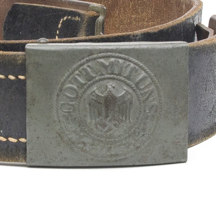 ALG1 Heer EM painted steel buckle and black leather belt — image 8