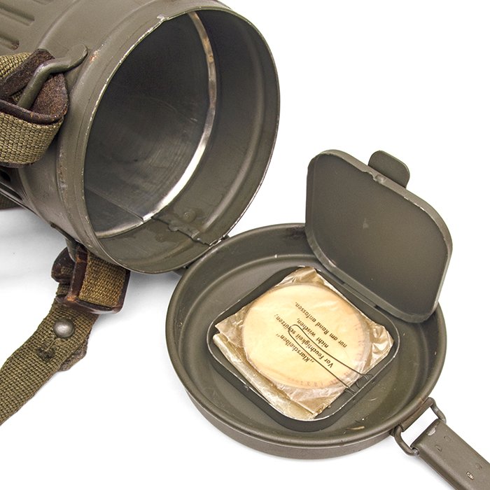 AHJ43 Military issue gas mask canister and carrying straps — image 11
