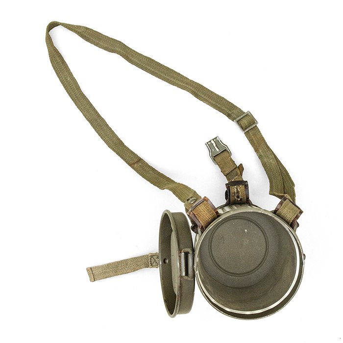 AHJ43 Military issue gas mask canister and carrying straps — image 6