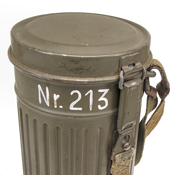AHJ43 Military issue gas mask canister and carrying straps — image 8