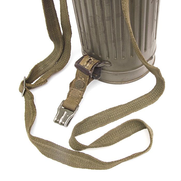 AHJ43 Military issue gas mask canister and carrying straps — image 9
