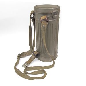 AHJ43 Military issue gas mask canister and carrying straps