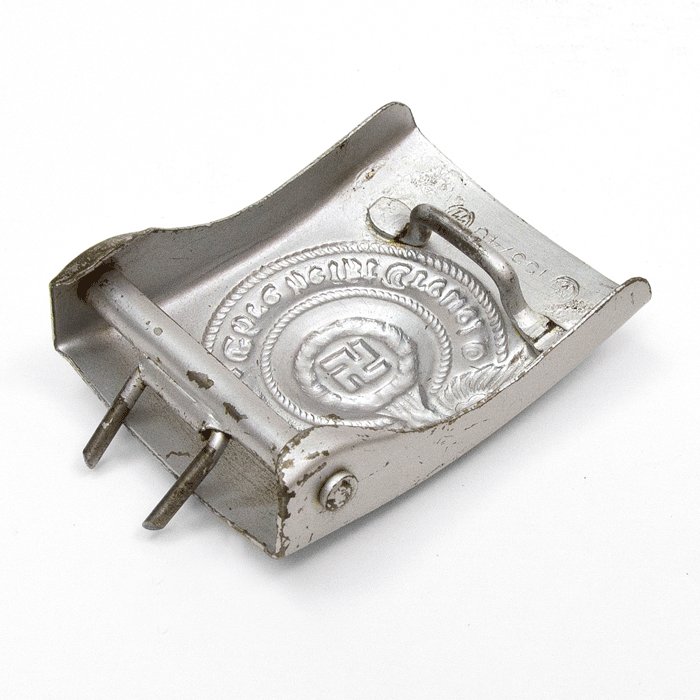 OTA7 RZM marked early quality painted steel Waffen-SS EM belt buckle — image 7