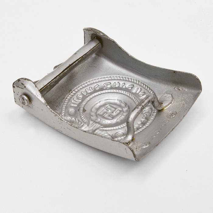 OTA7 RZM marked early quality painted steel Waffen-SS EM belt buckle — image 8