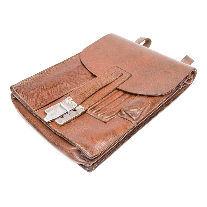 FCA4 Field used brown leather map case — image 3