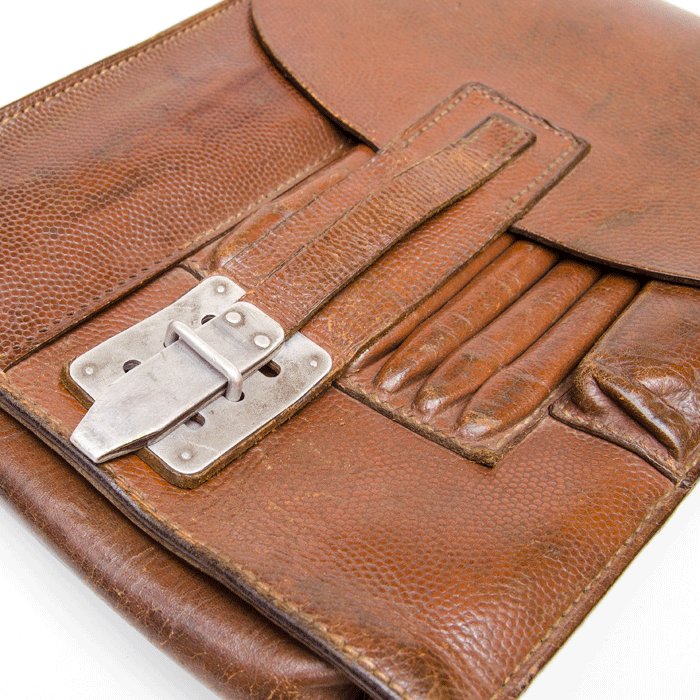 FCA4 Field used brown leather map case — image 4
