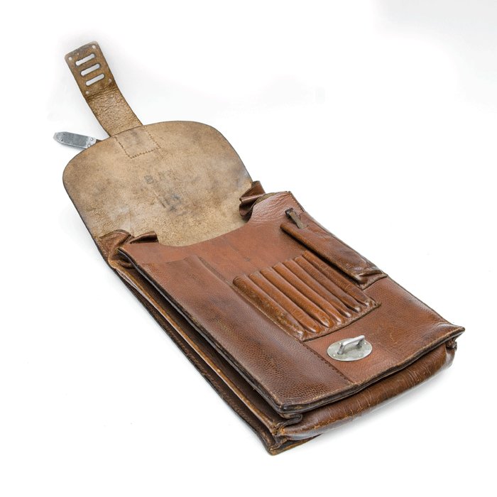 FCA4 Field used brown leather map case — image 6